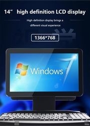OEM 14 Inch Win 10/11/Linux/Android All-in-One POS System Cash Register Terminal POS Built in Keyboard All in One POS Machine