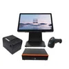 Factory 15.6 11.6 Inch POS Terminal Dual Display Touch Screen POS machine Billing Cash Register System 80 Printer Barcode Scanner for Point of Sale Checkout
