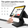 Factory 15.6 11.6 Inch POS Terminal Dual Display Touch Screen POS machine Billing Cash Register System 80 Printer Barcode Scanner for Point of Sale Checkout