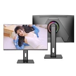 27" FHD Qhd 1K 1080P 2K 60Hz 75Hz 100Hz Curved Gaming Monitor Home Office Screen LCD IPS Panel LED RGB Display Desktop PC Computer Monitors Height Adjustable