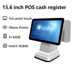 Hot Selling 15.6 Inch All in One POS Systemterminal Dual Touch Screen Win Dows Cash Register for Coffee & Retail Shop